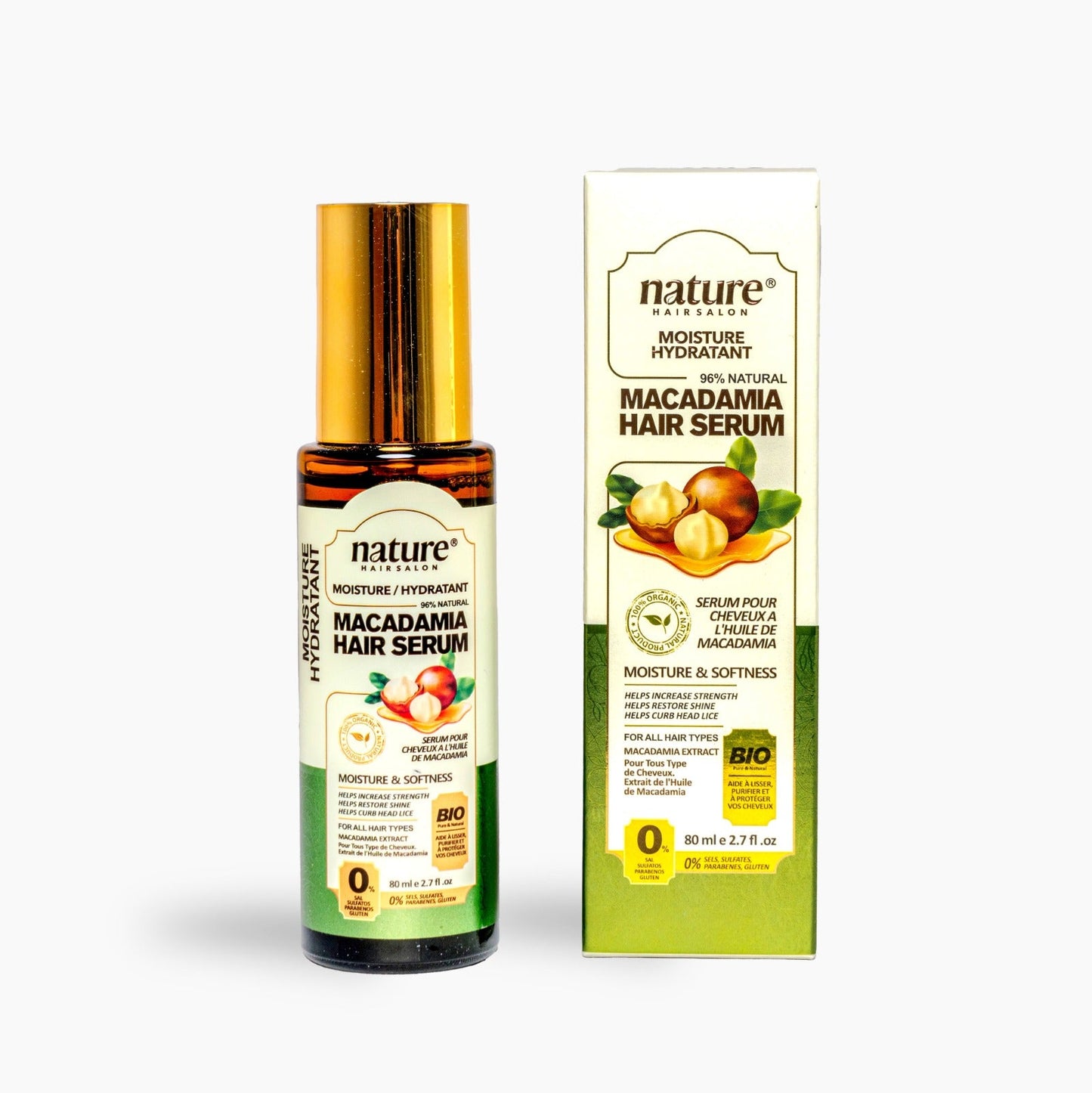 Soin hydratant shampoing Nature + Masque Nature macadamia + sérum 300 ml