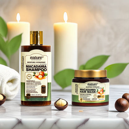 Soin hydratant shampoing + Masque macadamia 300 ml