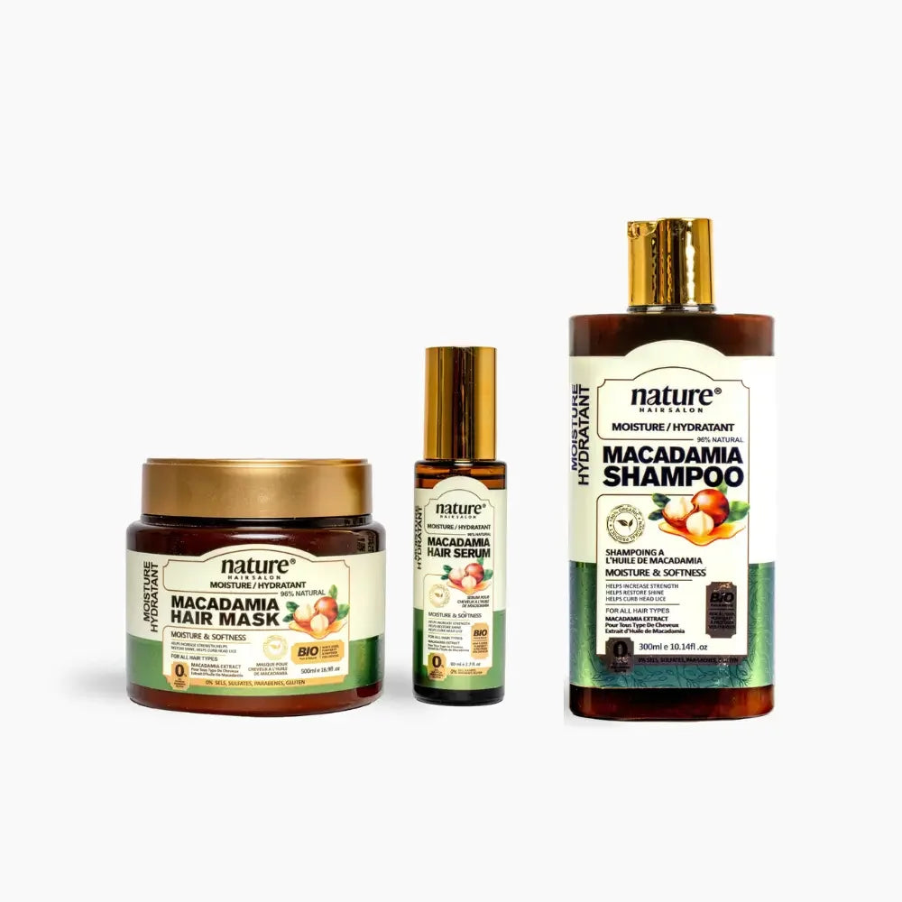 Soin hydratant shampoing Nature + Masque Nature macadamia + sérum 300 ml